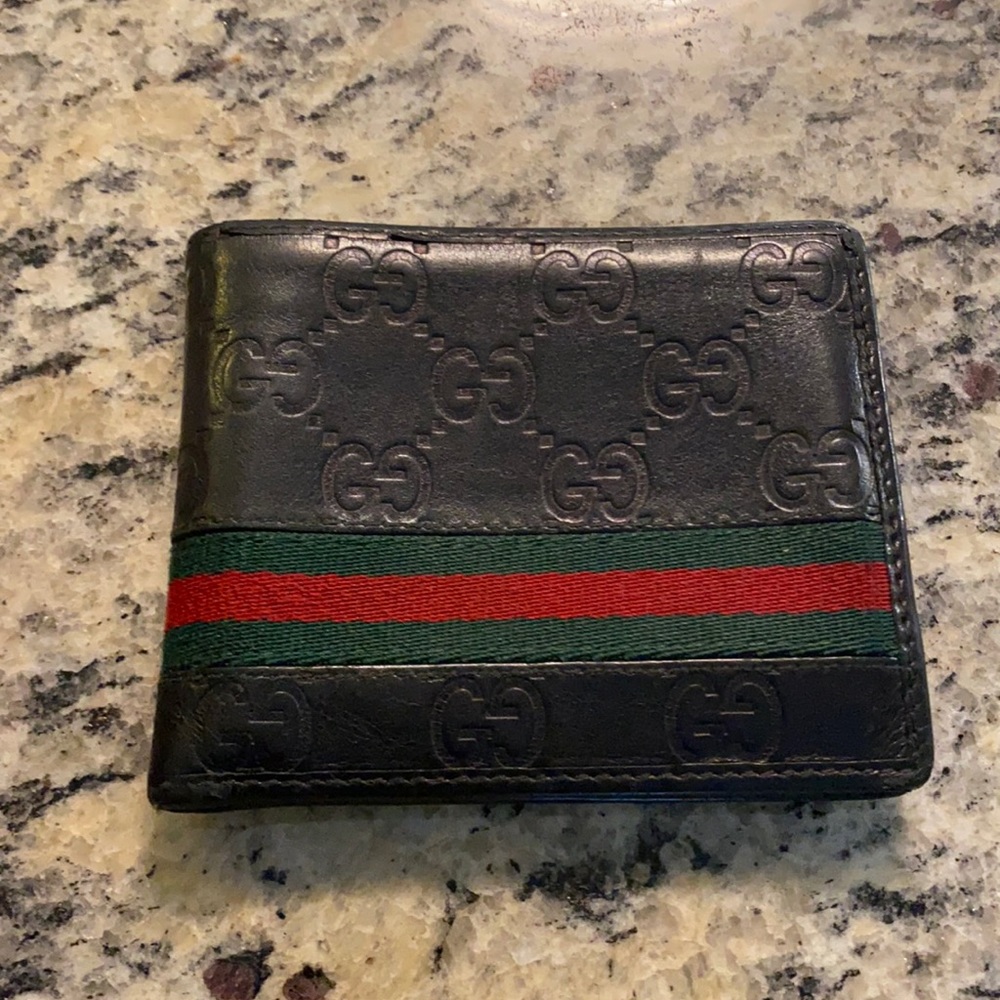 COPY - Authentic Gucci Mens Wallet Black/Red/Green